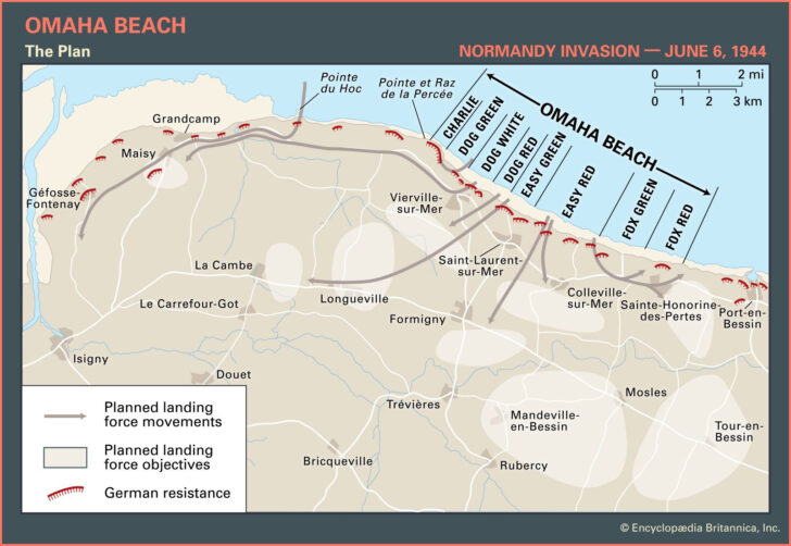 Map of Normandy Beach Invasion