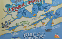 Orange Beach Alabama Beach Map Print Travel Map Art, Beach House for Orange Beach Alabama On A Map