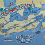 Orange Beach Alabama Beach Map Print Travel Map Art, Beach House For Orange Beach Alabama On Map