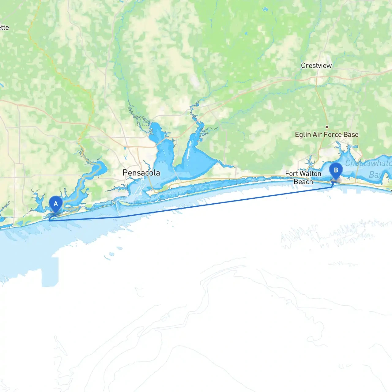 Orange Beach To Destinboat - Savvy Navvy Smart Routing throughout Map Of Orange Beach Florida