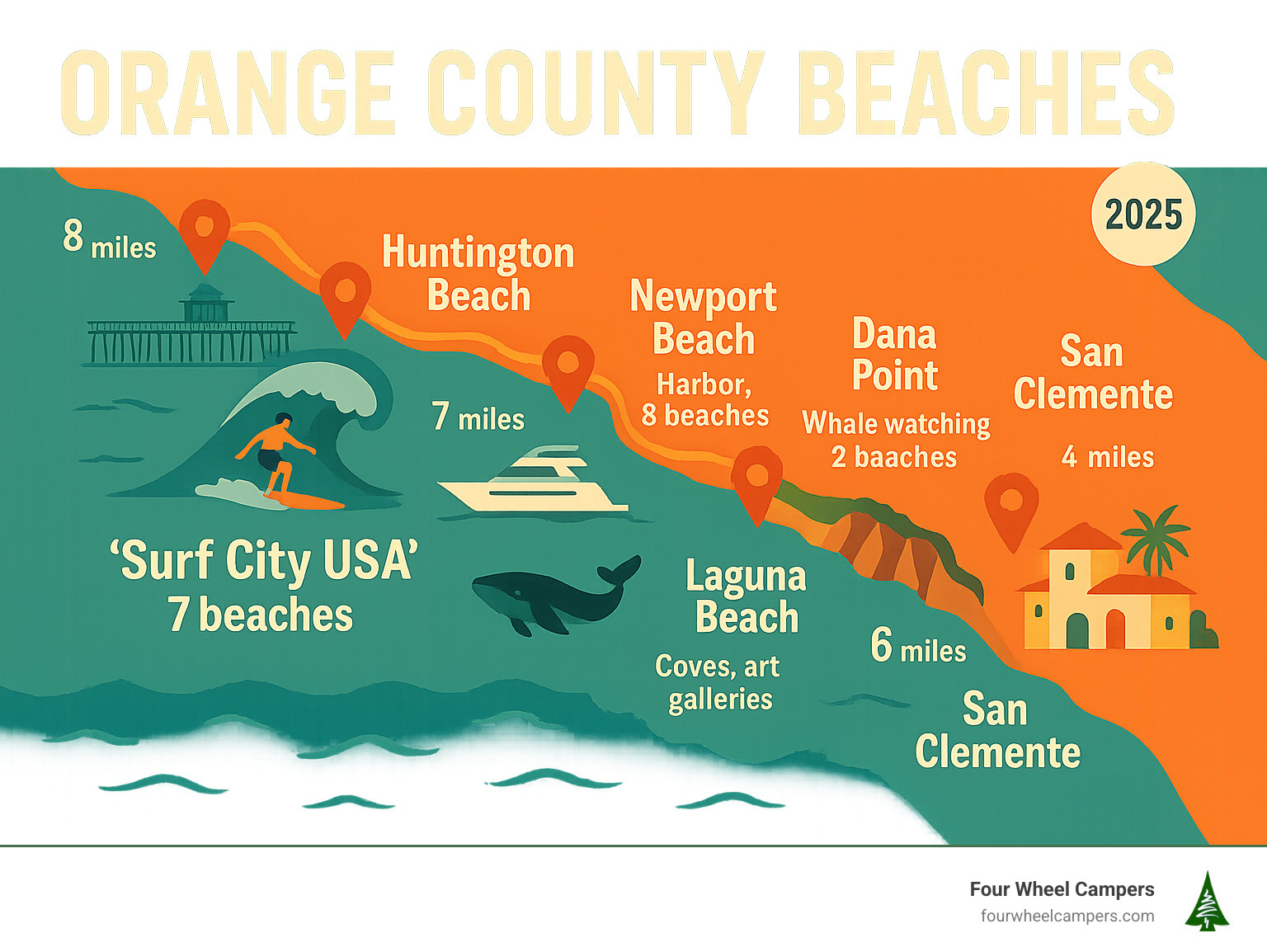 Orange County Beaches: Top 4 Ultimate Guides regarding Map Of Orange County Ca Beaches
