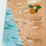Orange County Map Poster 12X16 Art Illustration Print California For Map Of Orange County Ca Beaches