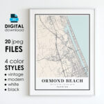 Ormond Beach Fl Map   Printable Digital Art   Ormond Beach Florida With Map Of Ormond Beach Fl