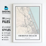 Ormond Beach Fl Map   Printable Digital Art   Ormond Beach Florida With Regard To Map Of Ormond Beach Florida