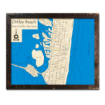 Ortley Beach   Jersey Shore Wood Map | 3D Nautical Wood Charts With Map Of Ortley Beach Nj