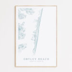 Ortley Beach New Jersey Map Print, Ortley Beach Poster, Barnegat For Map Of Ortley Beach Nj