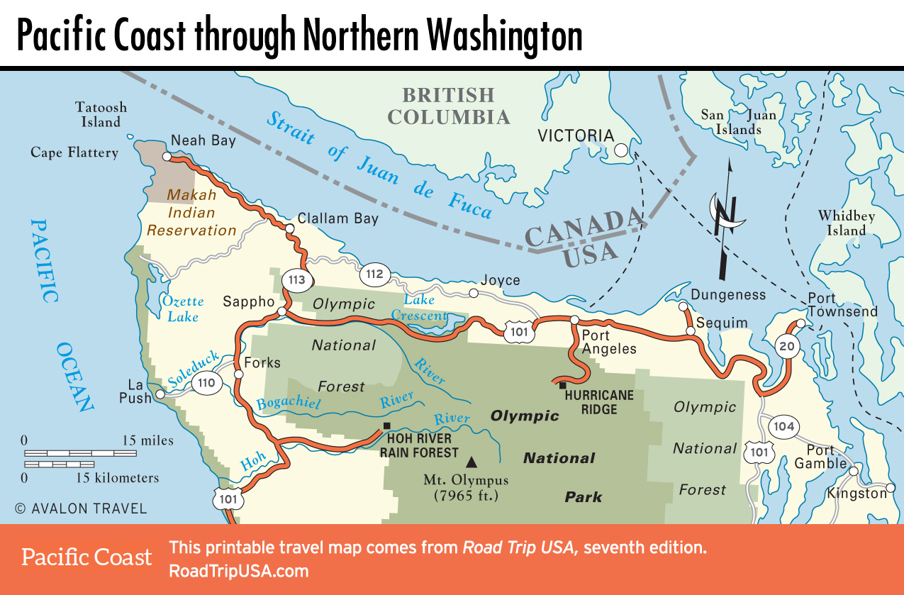 Pacific Coast Route Through Washington State | Road Trip Usa regarding Map of Washington State Beaches
