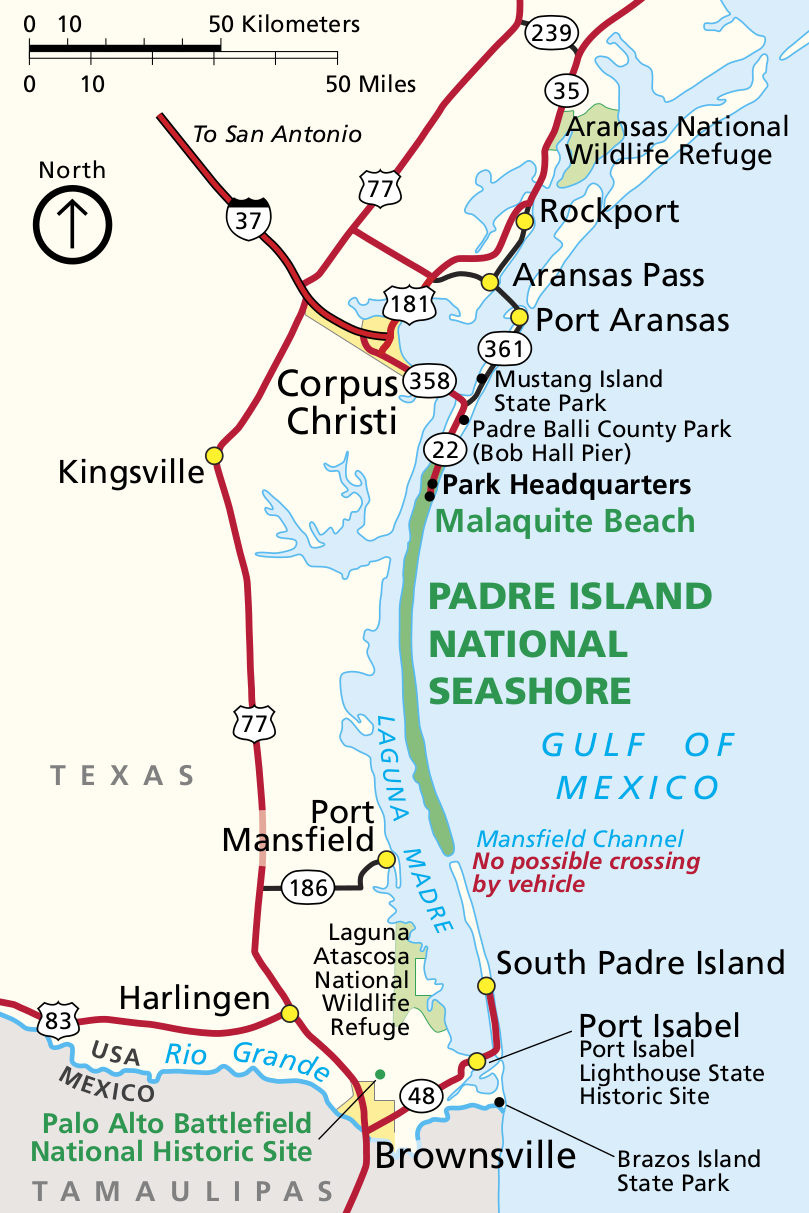 Padre Island Maps | Npmaps: Free National Park Maps intended for Corpus Christi Map of Beaches