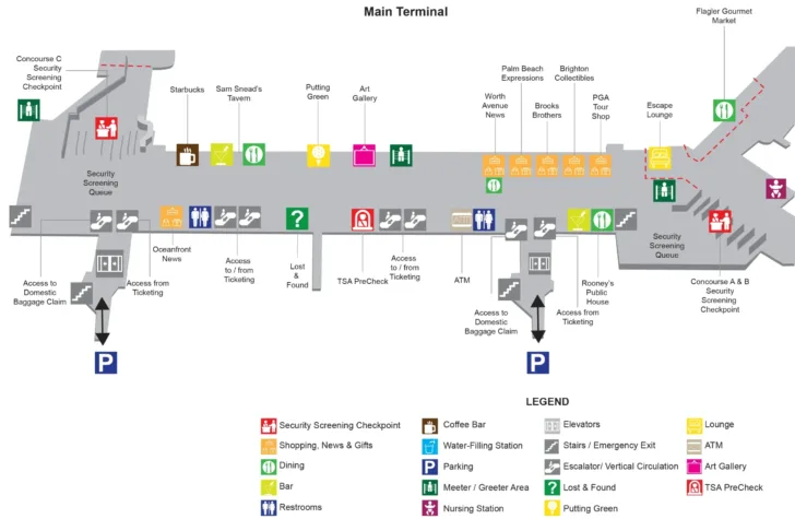 West Palm Beach Airport Food Map