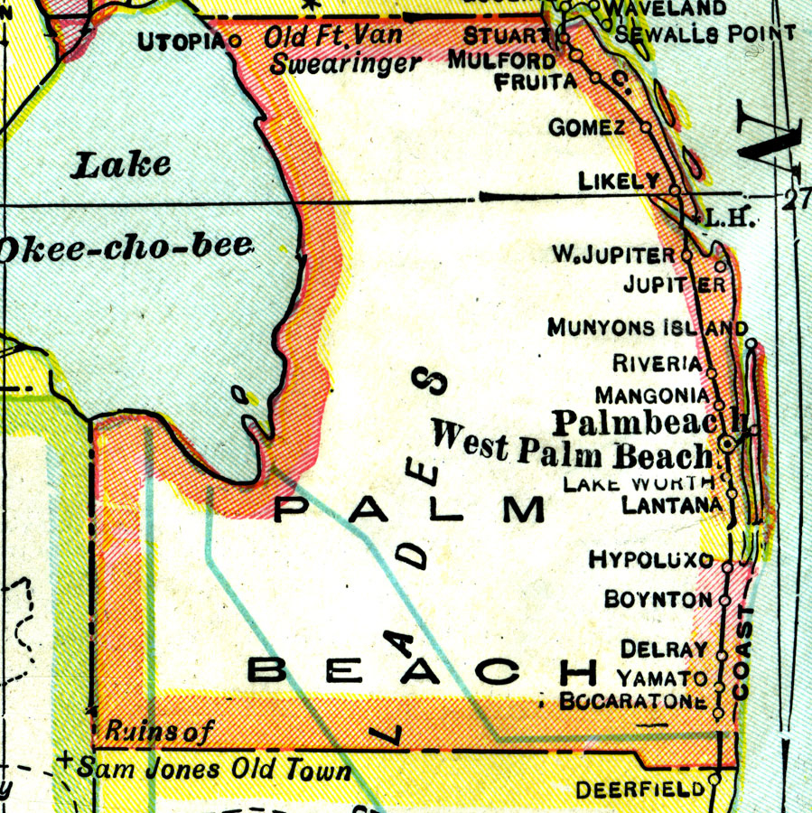 Palm Beach County, 1921 with Map of Palm Beach Fl