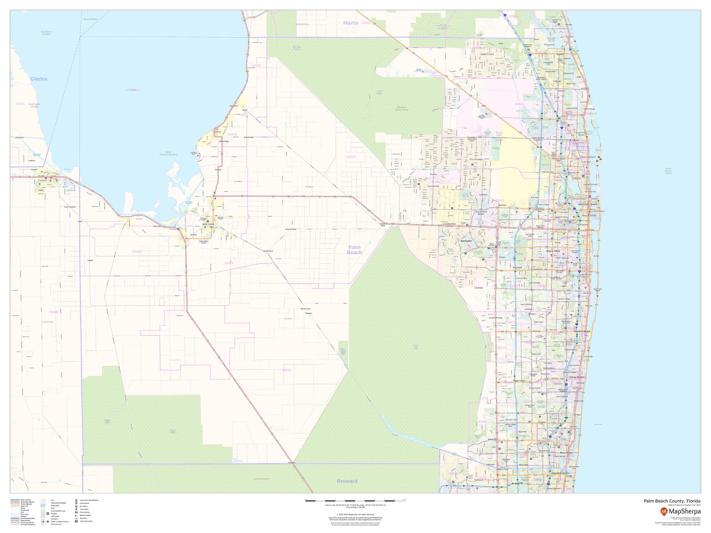 Palm Beach County, Floridamapsherpa - The Map Shop with regard to Map Of Palm Beach Island Florida