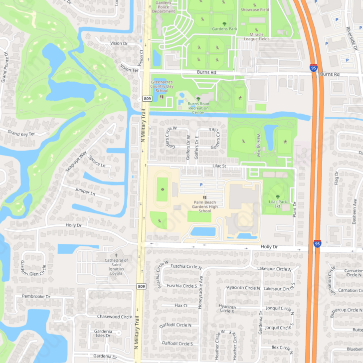 Map of Palm Beach Gardens