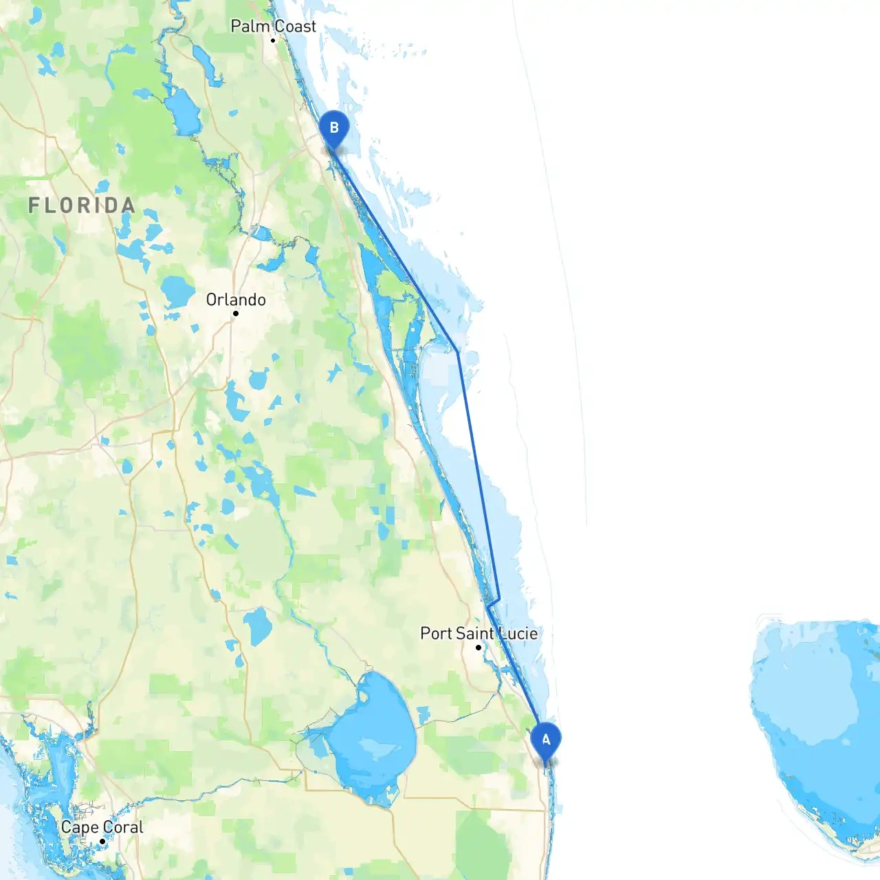 Palm Beach Gardens To Port Orangeboat - Savvy Navvy Smart Routing inside Port of Palm Beach on Map