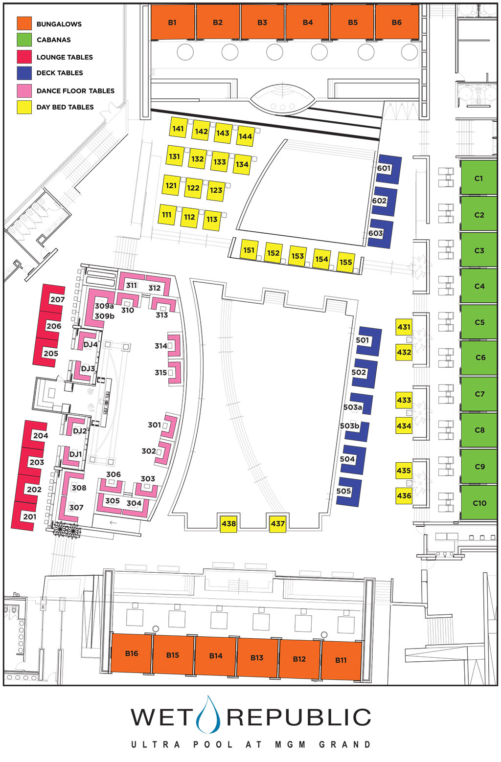 Palm Tree Beach Club | Las Vegas Pool Party Guide &amp;amp; Faqs 2025 intended for Palm Tree Beach Club Map