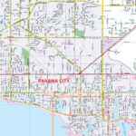 Panama City & Bay County, Fl Wall Mapkappa   The Map Shop For Large Map Of Panama City Beach