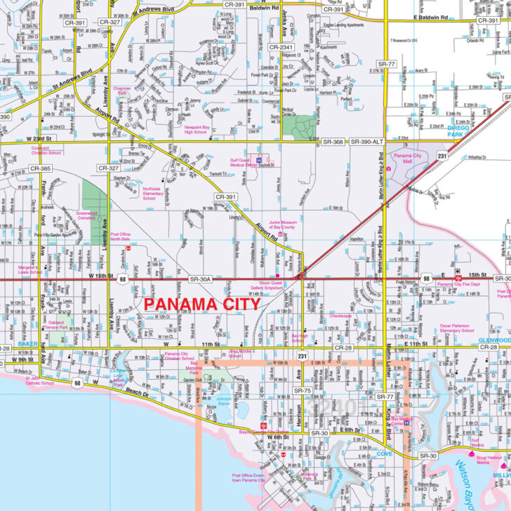 Florida Panama City Beach Map Florida Panama City Beach Map
