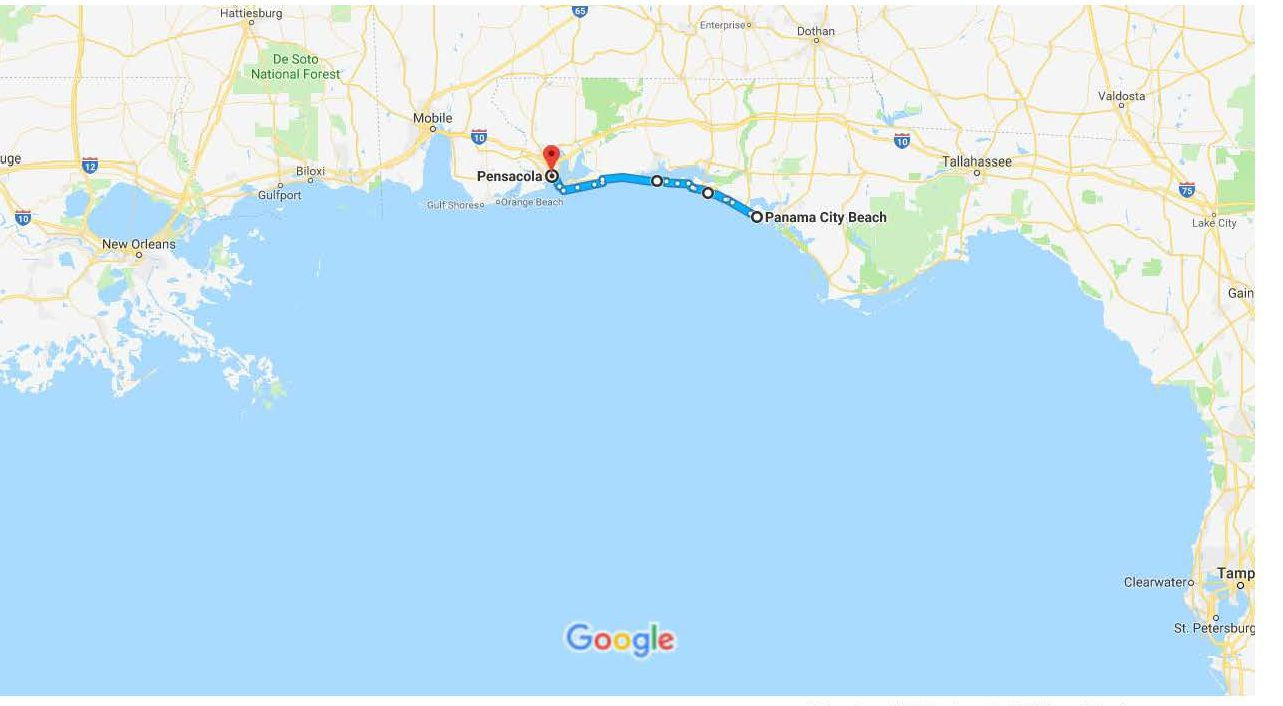 Panama City Beach, Fl To Pensacola, Fl – Google Maps – Urban pertaining to Google Maps Panama City Beach Florida