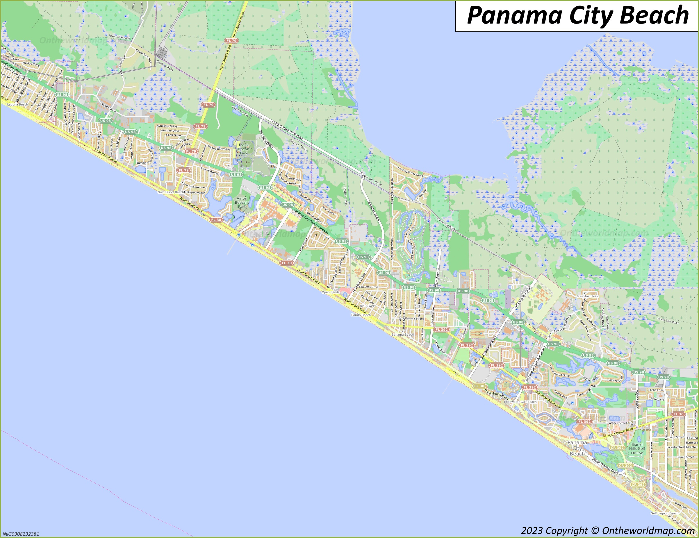 Panama City Beach Map | Florida, U.s. | Discover Panama City Beach intended for Large Map Of Panama City Beach