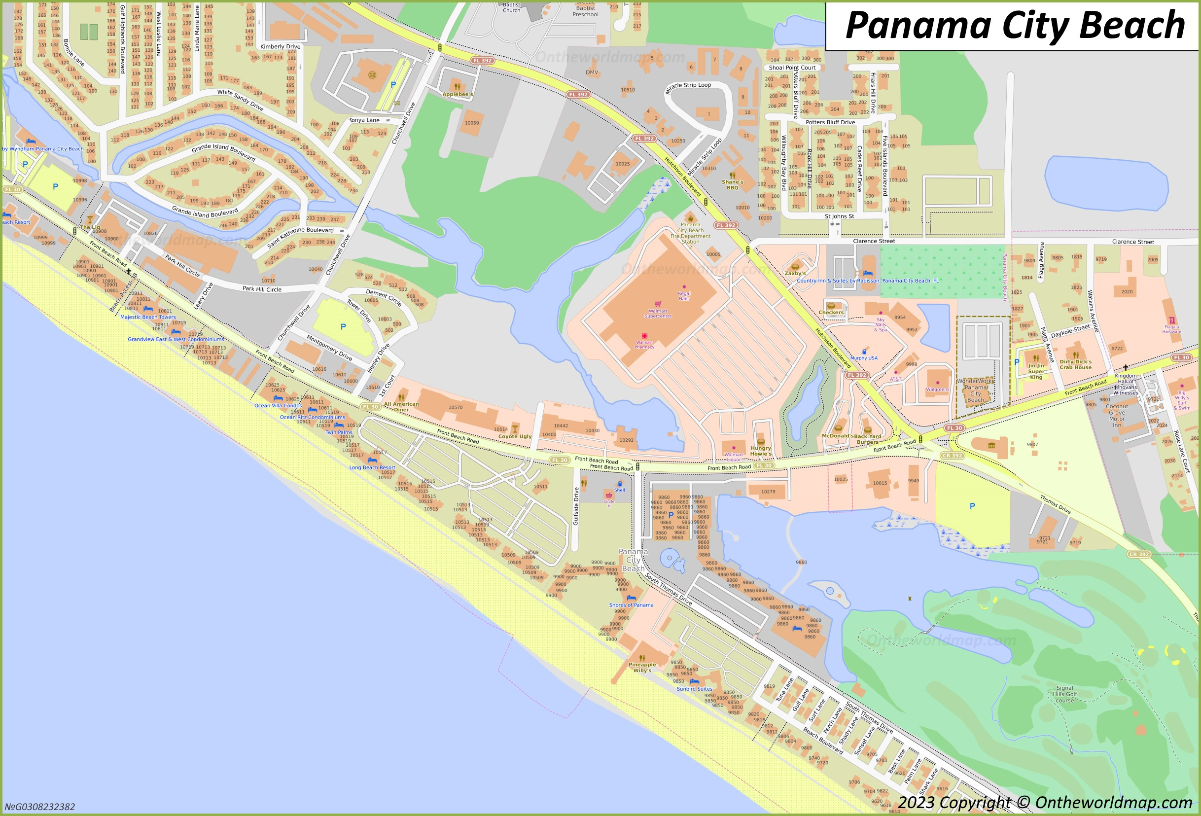 Panama City Beach Map | Florida, U.s. | Discover Panama City Beach regarding Map of Panama City Beach Hotels