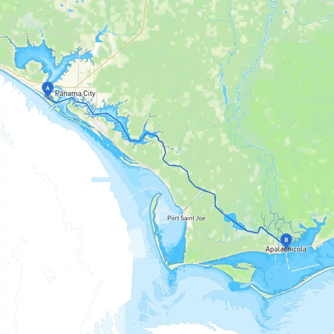 Panama City Beach To Apalachicolaboat - Savvy Navvy Smart Routing intended for Google Maps Panama City Beach