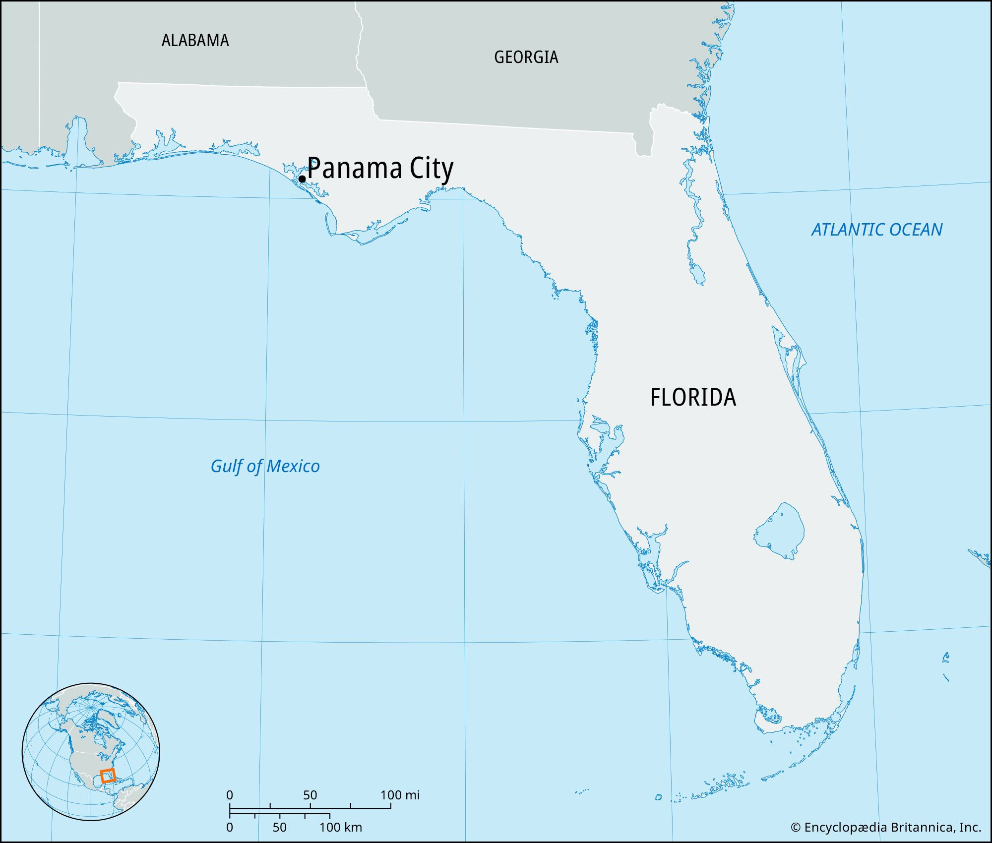 Panama City | Florida, Map, &amp;amp; Population | Britannica throughout Panama City Beach on a Map