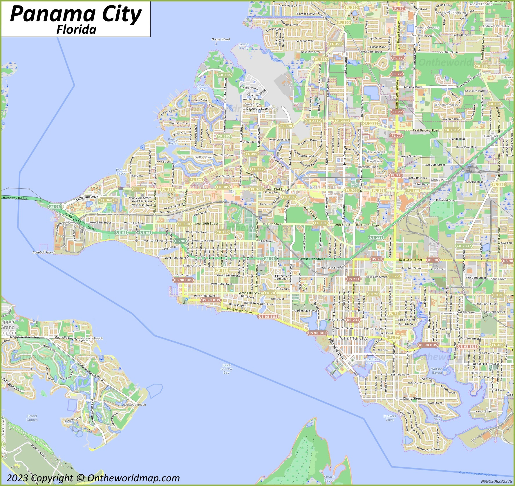 Panama City Map | Florida, U.s. | Discover Panama City With for Road Map Of Panama City Beach Fl