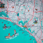 Panama City St Joe Florida Panhandle Beach Retro Map Print Funky Vintage  Turquoise Photo Seagrove Beach   Etsy.de Within Map Of Panama Beach Florida