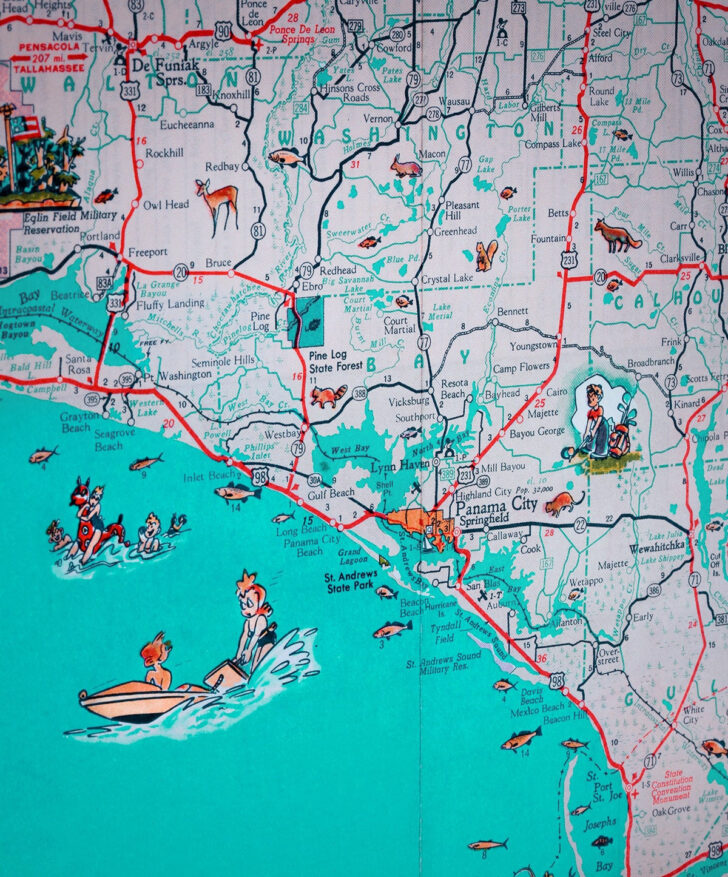 Beaches in Panhandle of Florida Map