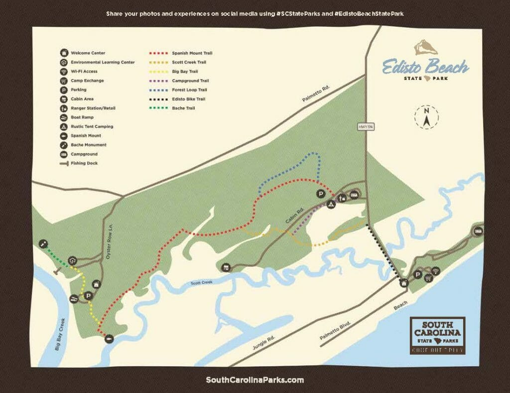 Park Hours 8 A.m. - 6 P.m. Daily (Extended During Dst) Office within Edisto Beach State Park Map