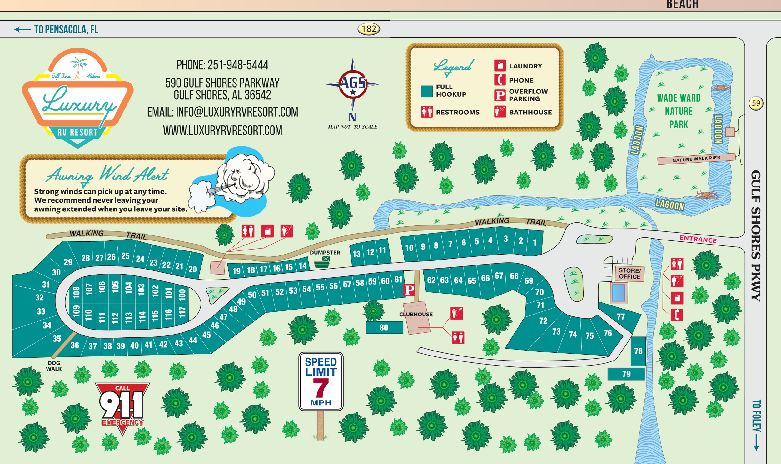 Park Map — Luxury Rv Resort intended for Gulf Shores Rv Parks on the Beach Map