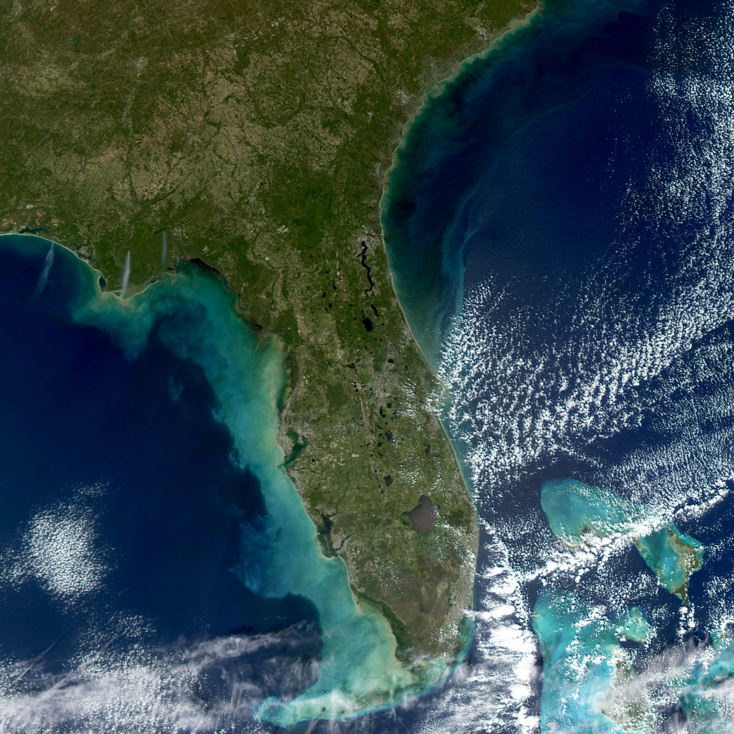 Passing Storms Churn Gulf Coast Waters in Satellite Map Of Florida Gulf Coast