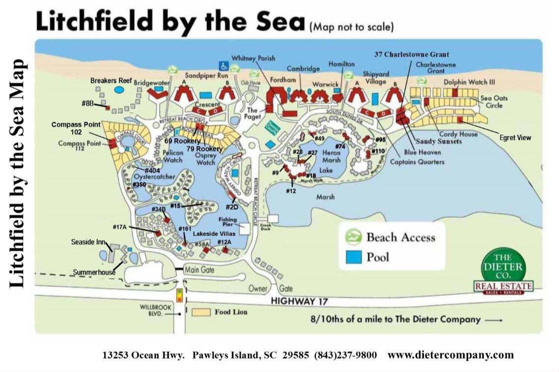 Pawleys Island Area Map | Litchfield Beach Map | Dieter Company inside Litchfield Beach And Golf Resort Map