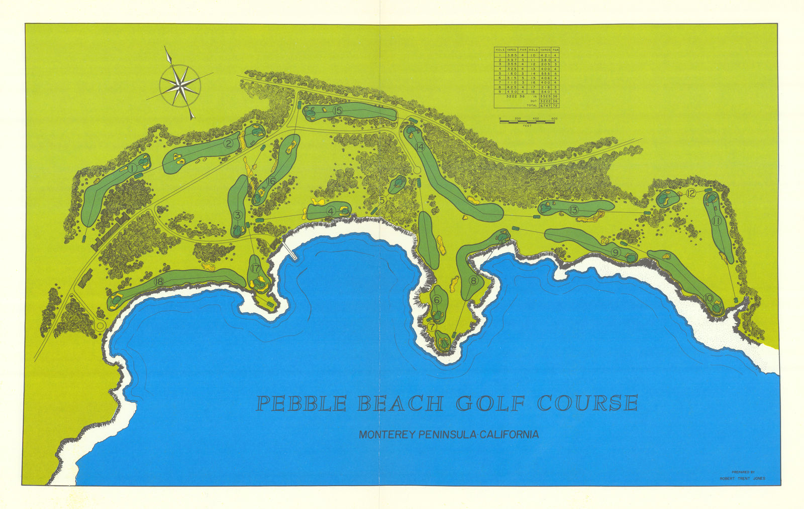 Pebble Beach Golf Course - Monterey Peninsula, California Von within Map Of California Pebble Beach