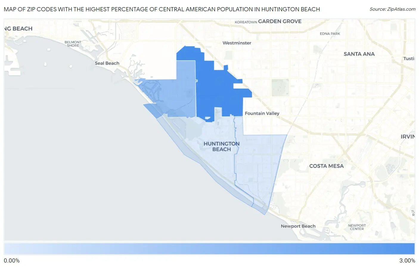 Percentage Of Central American Population In Huntington Beach within Zip Code Map Huntington Beach Ca