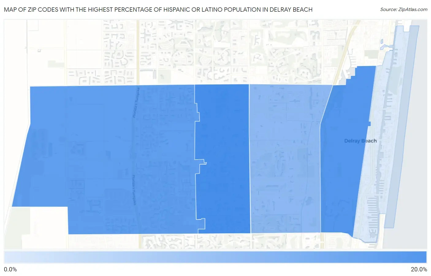 Percentage Of Hispanic Or Latino Population In Delray Beachzip regarding Delray Beach Fl Zip Code Map