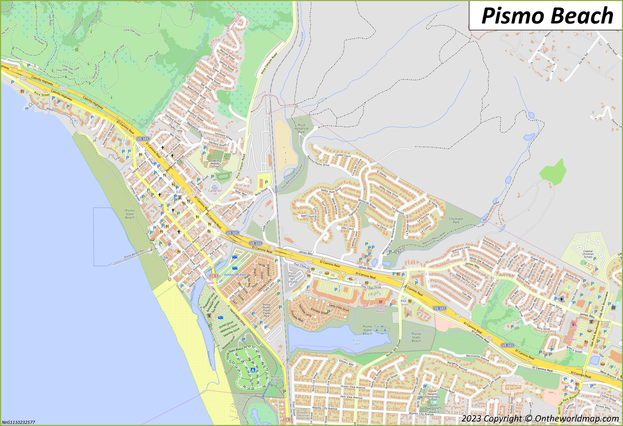 Pismo Beach Map | California, U.s. | Discover Pismo Beach With within Google Maps Pismo Beach Ca