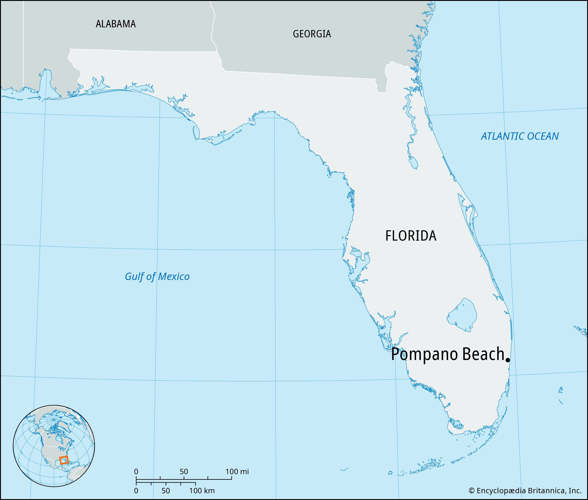 Pompano Beach | Location, Map, &amp;amp; Population | Britannica in Map of Pompano Beach Florida