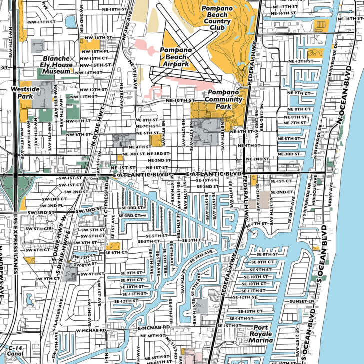 Map of Pompano Beach Florida