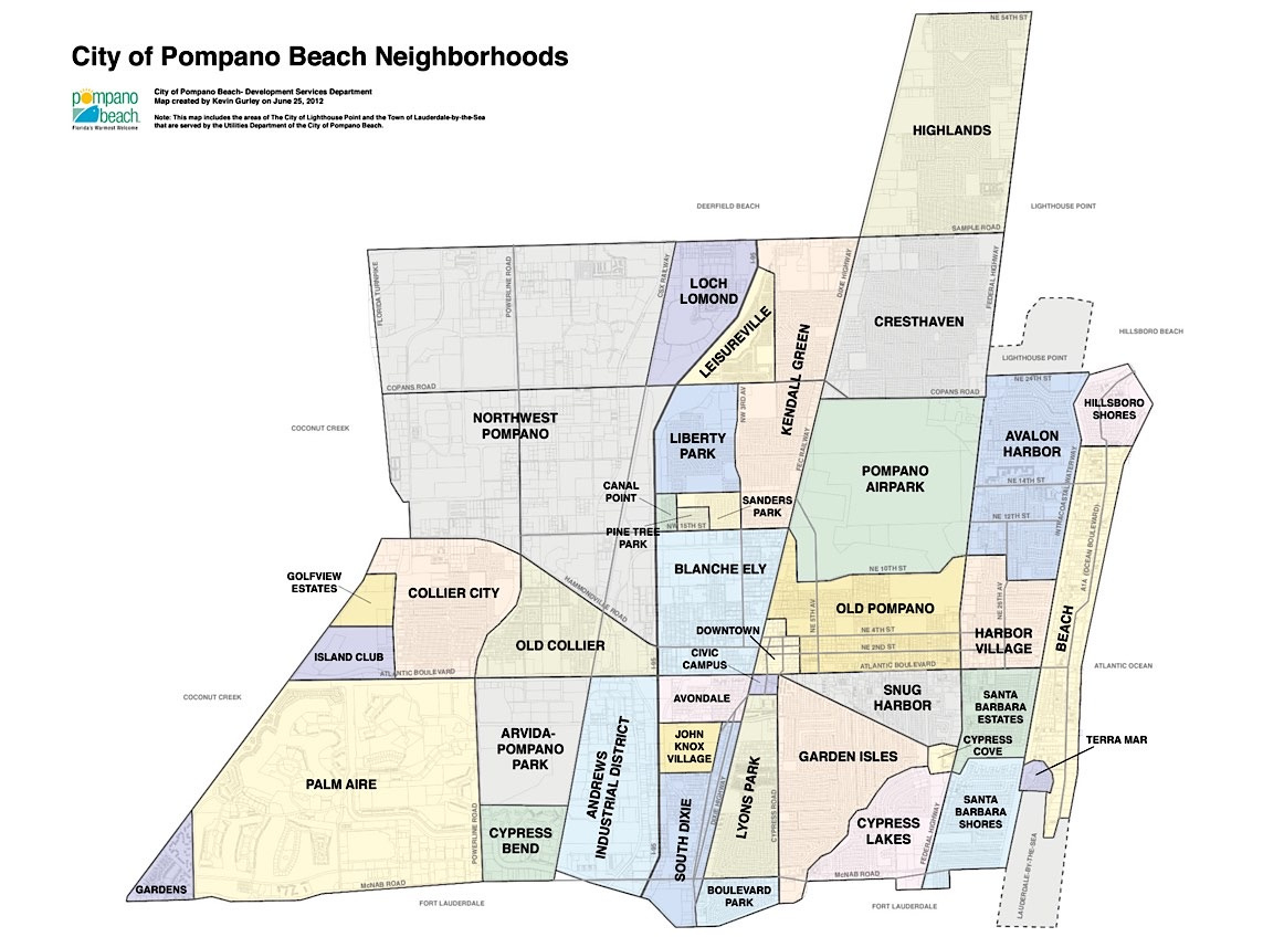 Pompano Beach Neighborhood Map | Pompano Beach Realty throughout Pompano Beach On A Map