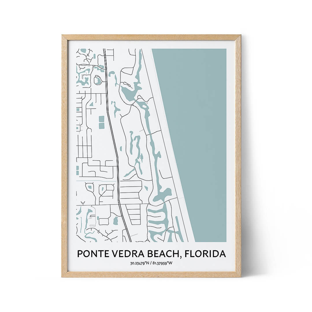 Ponte Vedra Beach Map Poster - Your City Map Art - Positive Prints for Ponte Vedra Beach On Map