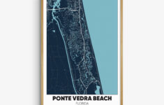 Ponte Vedra Beach Map Print, Florida Wall Art, Ponte Vedra Beach pertaining to Map of Ponte Vedra Beach Florida