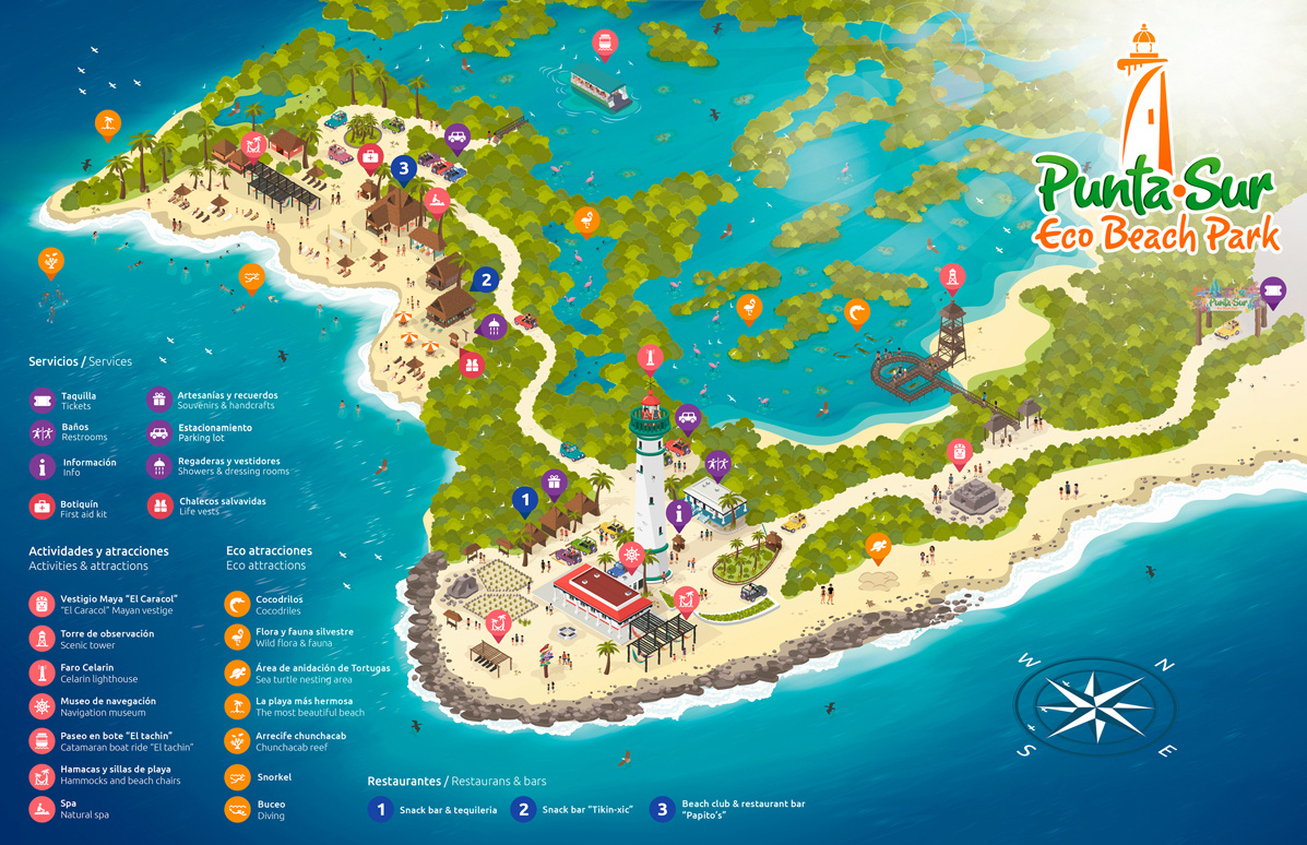 Public Beaches, Beach Clubs, And Parks - Everythingcozumel in Map of Cozumel Mexico Beaches