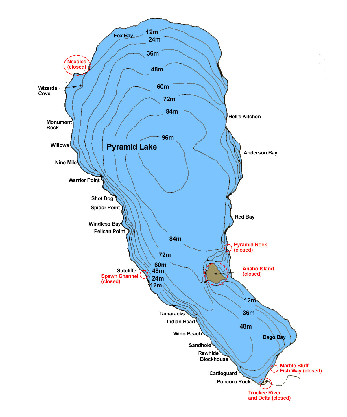 Pyramid Lake Fishing: Lahontan Trout &amp;amp; Sacramento Perch with Pyramid Lake Map Of Beaches