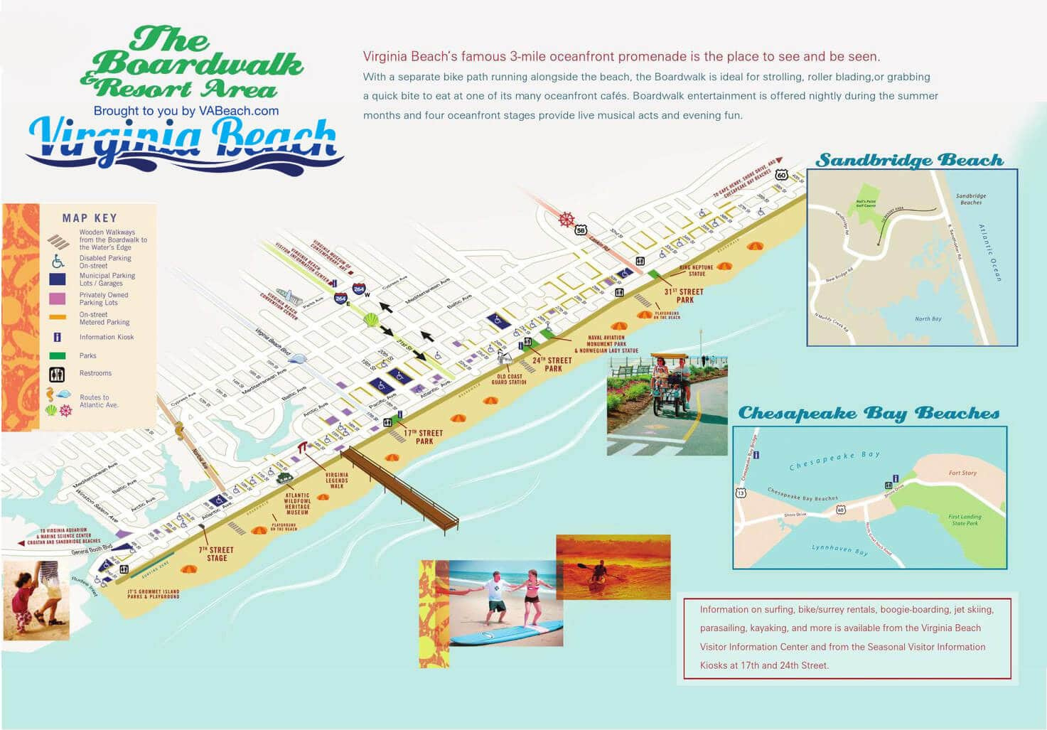 Resort Area / Oceanfront Map - Virginia Beach, Va within Virginia Beach Va Hotel Map