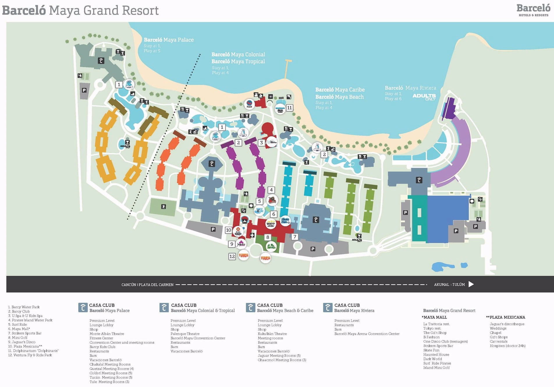 Resort Map | Barcelo Maya Beach | Riviera Maya, Mexico regarding Barcelo Maya Beach Resort Map