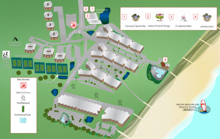 Hilton Waterfront Beach Resort Map
