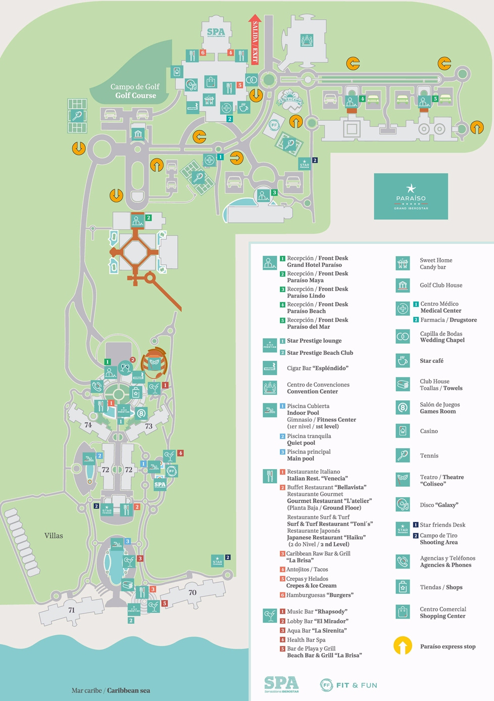 Resort Map | Iberostar Grand Paraiso | Riviera Maya, Mexico with Iberostar Paraiso Beach Hotel Map