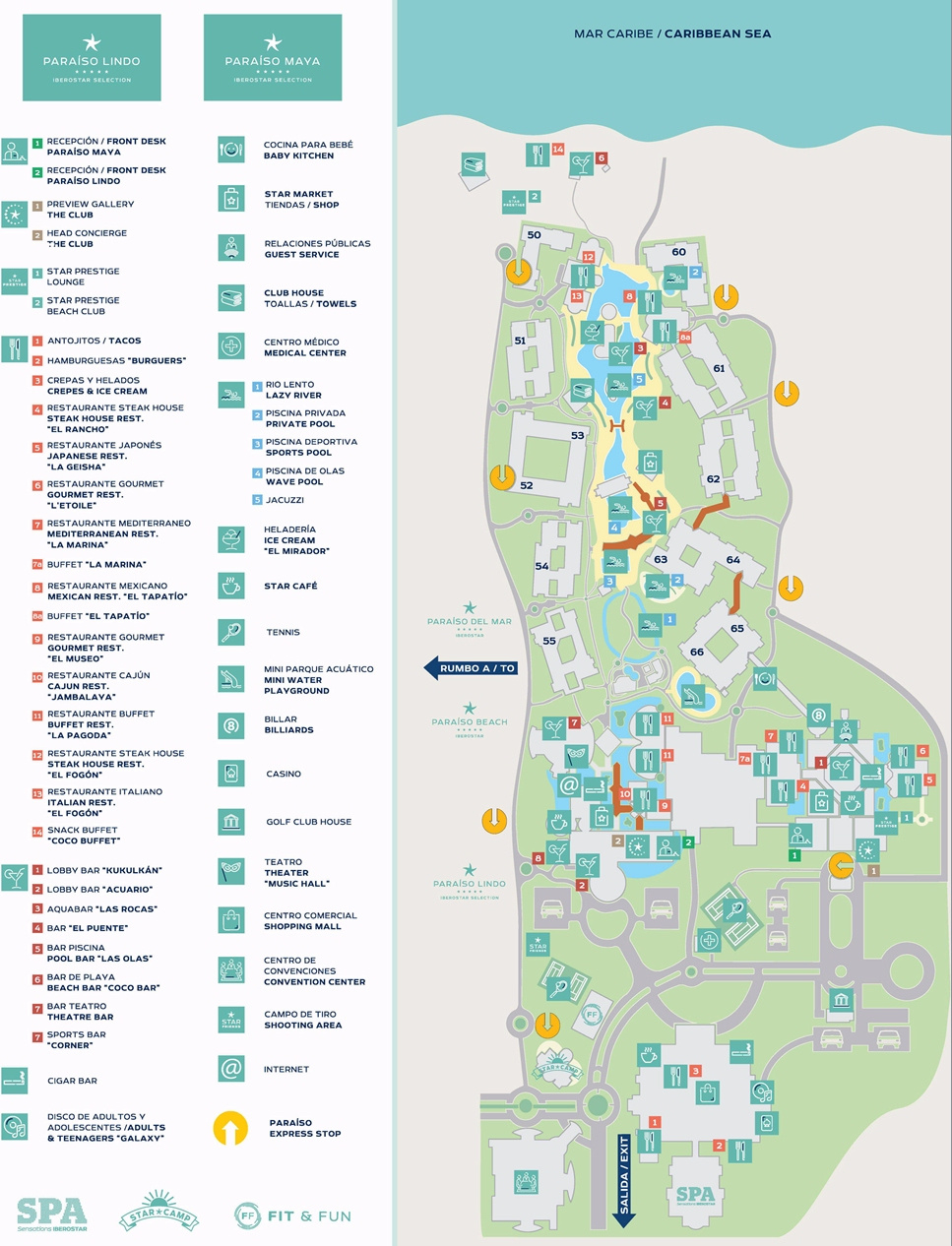 Resort Map | Iberostar Selection Paraiso Maya Suites | Riviera within Iberostar Paraiso Beach Resort Map