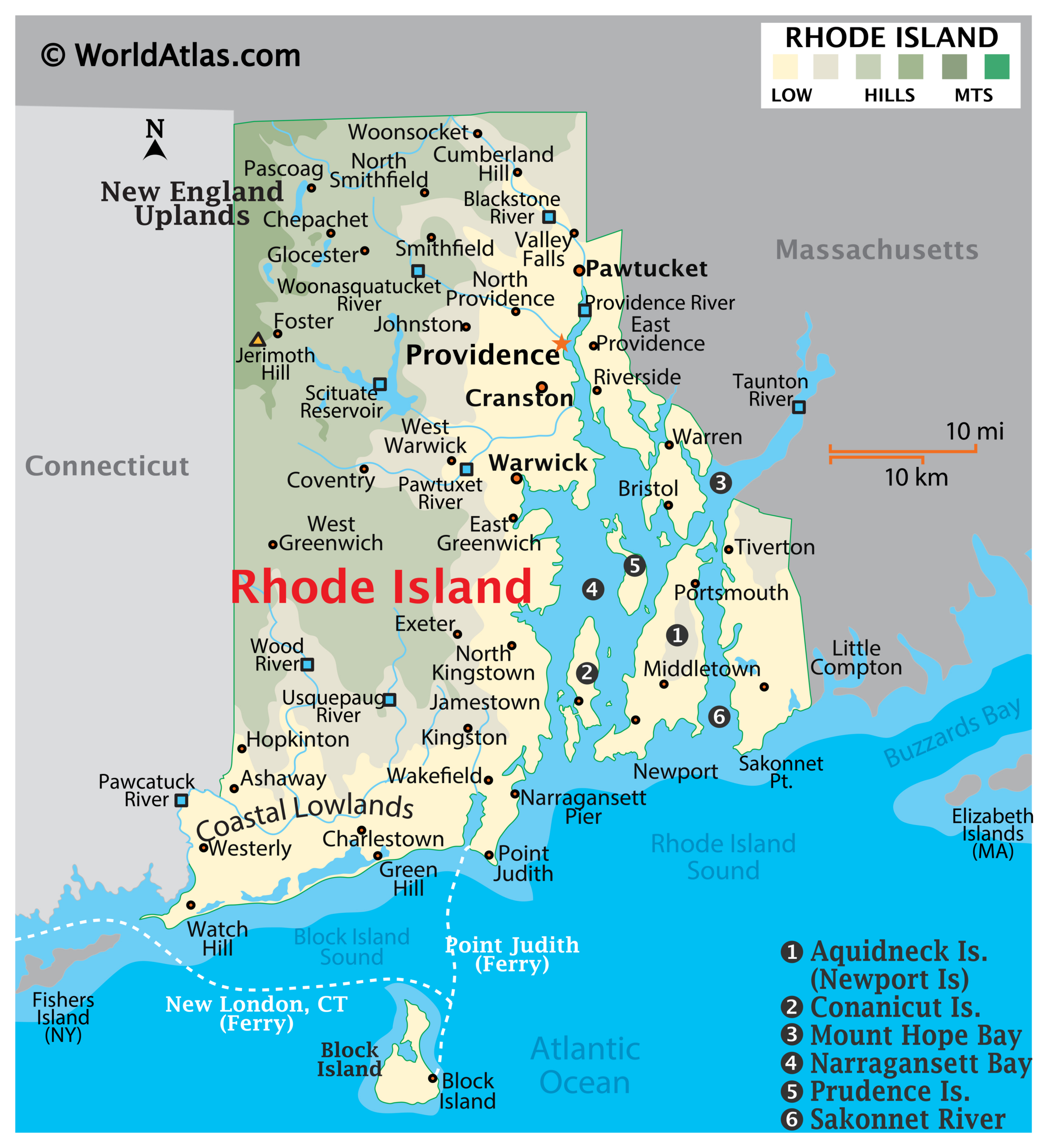 Rhode Island Maps &amp;amp; Facts - World Atlas in Map Of Rhode Island Beaches