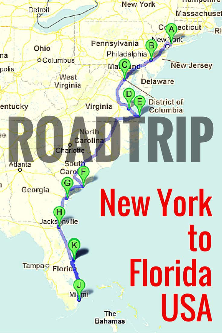 Road Trip Along The East Coast Of Usa pertaining to Map Of East Coast From New York To Florida
